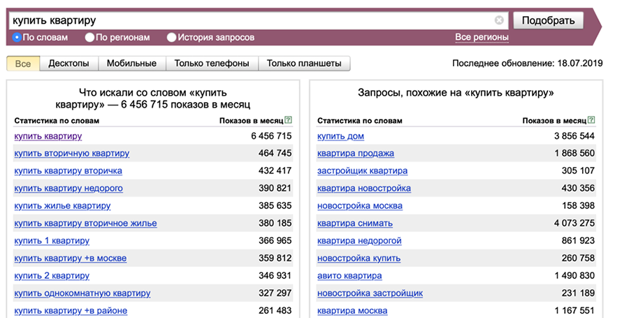 как пользоваться яндекс вордстатом