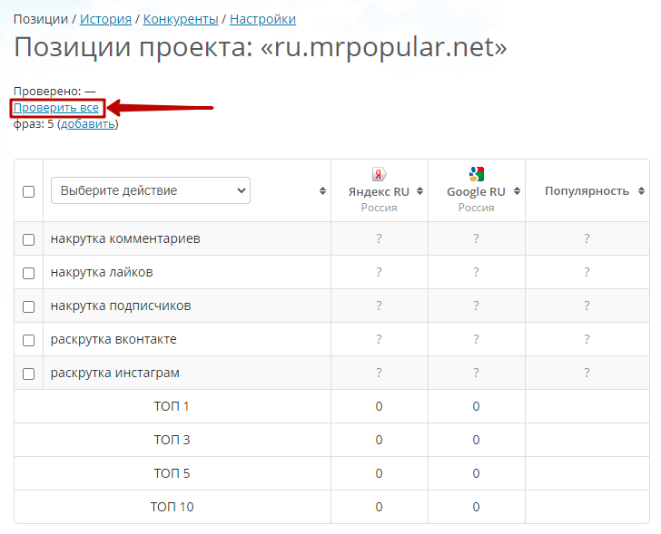 Как определить позиции сайта в поисковой выдаче
